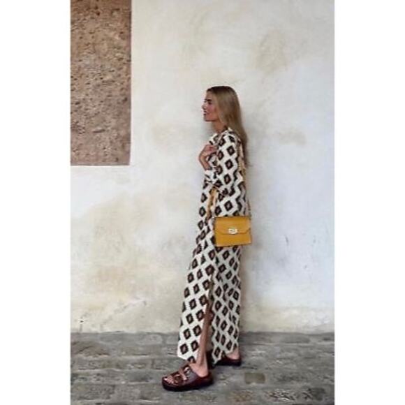 Zara Printed Button Down Shirt Midi Maxi Dress - Picture 7 of 7